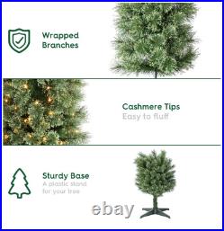 Holiday Time 7ft Pre-Lit Shelton Cashmere Pencil Fir Christmas Tree White LEDs