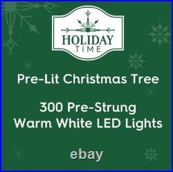 Holiday Time 7ft Pre-Lit Shelton Cashmere Pencil Fir Christmas Tree White LEDs
