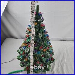 Holland Mold Ceramic Christmas Tree Large 20 Works Lights Up w Extra Ornaments