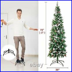 Homde Pencil Christmas Tree 6 FT Pre-Lit Artificial with Flocked 170 Lights