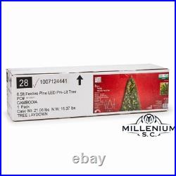 Home Acccents Holiday 6.5 ft. Festive Pine LED Pre-Lit Artificial Christmas Tree