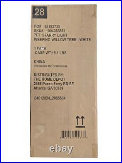 Home Accents 7ft Starry Light Weeping Willow Tree White 1004363851 NEW
