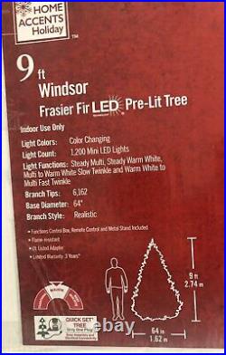 Home Accents 9ft. Windsor Frasier Fir LED Pre-Lit Christmas Tree 1,200 Lights