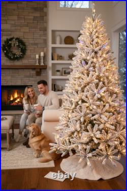 Home Accents Holiday Starry Light Flocked Frasier Fir 7.5-ft LED Christmas Tree