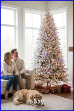 Home Accents Holiday Starry Light Flocked Frasier Fir 7.5-ft LED Christmas Tree