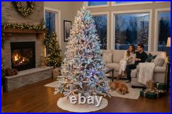 Home Accents Holiday Starry Light Flocked Frasier Fir 7.5-ft LED Christmas Tree