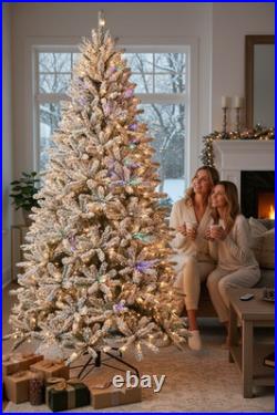 Home Accents Holiday Starry Light Flocked Frasier Fir 7.5-ft LED Christmas Tree