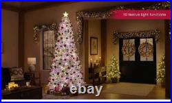 Home Accents Holiday Starry Night Flocked Frasier Fir 9-ft LED Christmas Tree