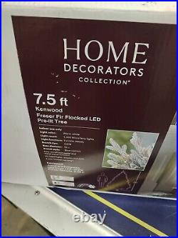 Home Decorators 7.5 ft. Kenwood Fraser Fir Flocked LED Pre-Lit Christmas Tree
