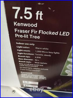 Home Decorators 7.5 ft. Kenwood Fraser Fir Flocked LED Pre-Lit Christmas Tree