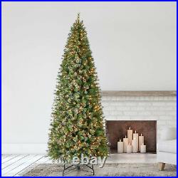 Home Heritage 10 Foot Mahogany Pine Cashmere Prelit Christmas Tree with Lights