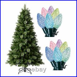 Home Heritage 7' Cascade Cashmere Pine Tree with Twinkly App Controlled RGB Lights