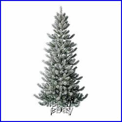 Home Heritage 7' Flocked Natural Pine Prelit Christmas Tree Fairy Lights (Used)