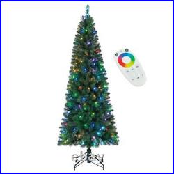Home Heritage 7 Foot Pre-Lit Christmas Tree with LED Multi Function Lights