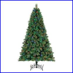 Home Heritage 9' Artificial Cascade Pine Christmas Tree Color Lights (Open Box)
