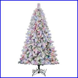 Home Heritage Cascade 7' Pine White Flocked Artificial Pre-Lit Tree (Open Box)
