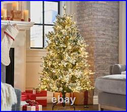 Home Reflections 5' Flocked Color Flip Christmas Tree with Fairy Lights