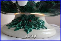Huge 17 Vintage Mold Ceramic White Snow Flocked Super Christmas Tree Lights Up