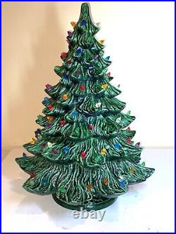 Huge 3 Piece Nowell Ceramic Lighted Christmas Tree
