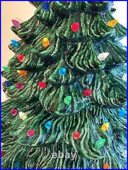 Huge 3 Piece Nowell Ceramic Lighted Christmas Tree