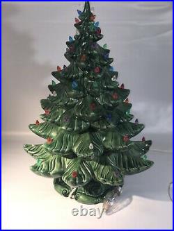 Huge 3 Piece Vintage Ceramic Christmas Tree withBase Atlantic Mold Lights