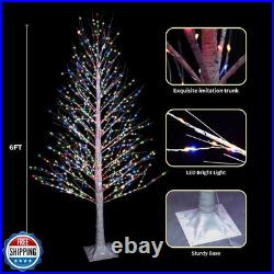 IJG 6FT 696LED Christmas Birch Tree Multicolor Lights with Twinkle, Twinkling