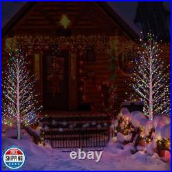 IJG 6FT 696LED Christmas Birch Tree Multicolor Lights with Twinkle, Twinkling