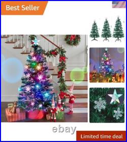Illuminated 5ft Christmas Tree with 170 Tips & Snowflakes Holiday Showstopper