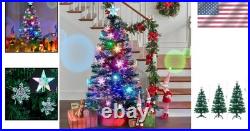 Illuminated 5ft Christmas Tree with 170 Tips & Snowflakes Holiday Showstopper