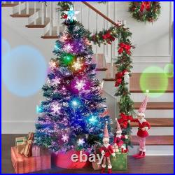 Illuminated 5ft Christmas Tree with 170 Tips & Snowflakes Holiday Showstopper