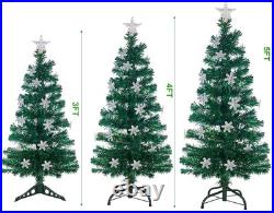 Illuminated 5ft Christmas Tree with 170 Tips & Snowflakes Holiday Showstopper