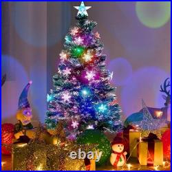 Illuminated 5ft Christmas Tree with 170 Tips & Snowflakes Holiday Showstopper