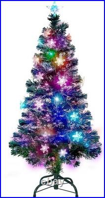 Illuminated 5ft Christmas Tree with 170 Tips & Snowflakes Holiday Showstopper