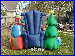 Inflatable Airblown Santa Claus Chair Christmas Tree Elf Present Blow Light Up