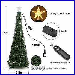 Joomer Christmas Tree with Lights 6ft Artificial Collapsible Christmas Tree w