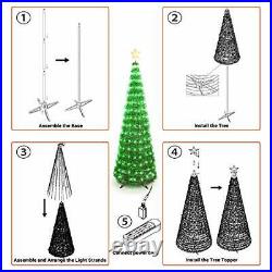 Joomer Christmas Tree with Lights 6ft Artificial Collapsible Christmas Tree w