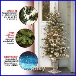 Katlot Snowy 4' Lighted Spruce Christmas Tree, 4' H, 8.7 lb