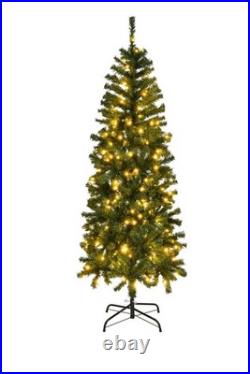 Ktaxon 6 FT Pre-lit Pencil Christmas Tree, Slim Xmas Pine Tree with 210 Lights