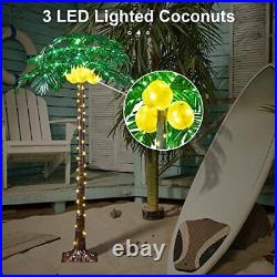 LED Artificial Palm Tree with Lighted Coconuts with USB & Adapter Room Decoration