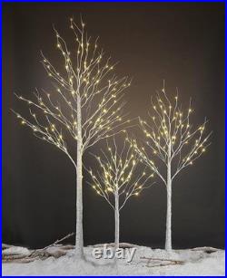 LED Birch Tree Light Set 4ft, 6ft, 8ft Trees with Warm White Lights Indoo