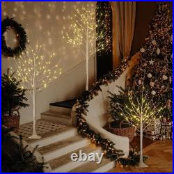 LED Birch Tree Light Set 4ft, 6ft, 8ft Trees with Warm White Lights Indoo