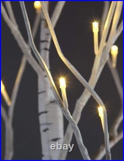 LED Birch Tree Light Set 4ft, 6ft, 8ft Trees with Warm White Lights Indoo