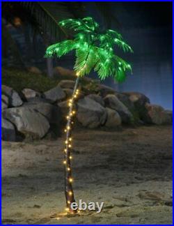 LED Lighted Giant Artificial Tropical Palm Tree 96 Green Lights Decor Large 7Ft
