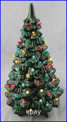 Large Vintage 70's Holland Mold Ceramic Christmas Tree 19 with Lights Excellent