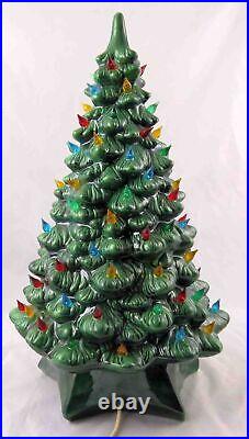 Large Vintage 70's Holland Mold Ceramic Christmas Tree 19 with Lights Excellent