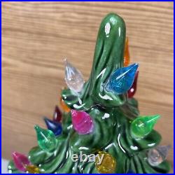 Large Vintage Light Up Ceramic Atlantic Mold Christmas Tree 16 Tall With Base Large Vintage Light Up Ceramic Atlantic Mold Christmas Tree 16 Tall With Base