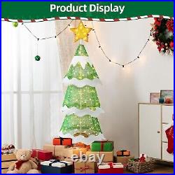 Large White Outdoor Christmas Tree 5ft Holiday Decoration with 200 LED Lights