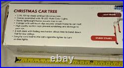 Light Up Christmas Car Tree attaches to automobile rooftop open box