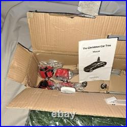 Light Up Christmas Car Tree attaches to automobile rooftop open box