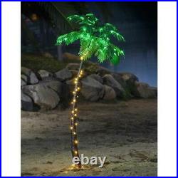 Lighted Artificial Palm Tree Nativity Scene 7 Ft. Warm Lights Home Garden Decor